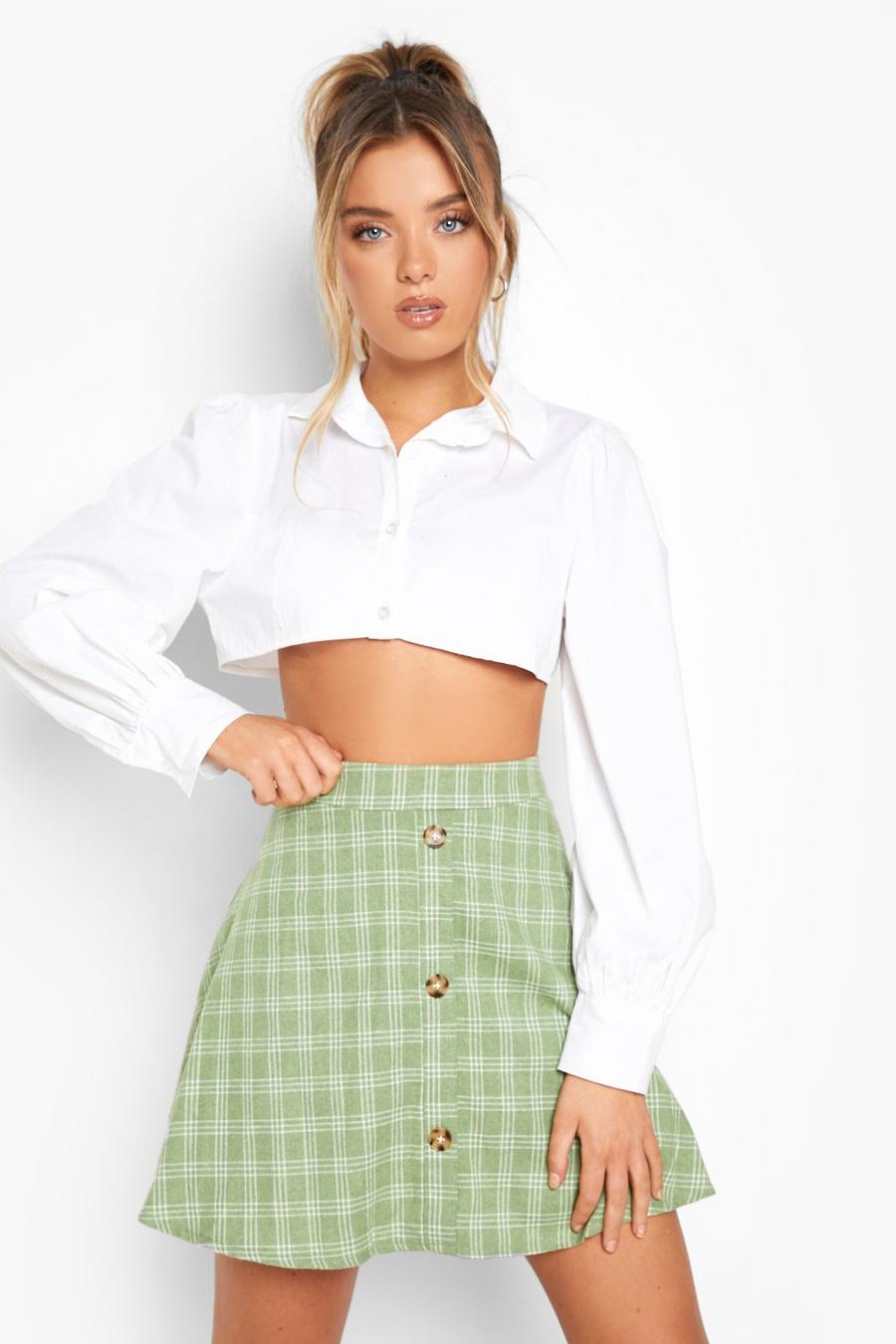 Green Check Skater Skirt image number 1