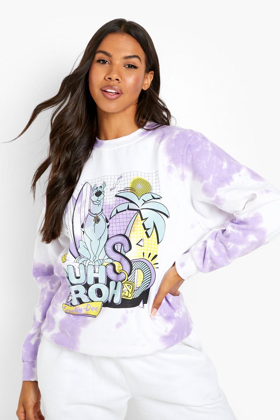 Lilac Tie Dye Scooby Doo License Print Sweatshirt image number 1