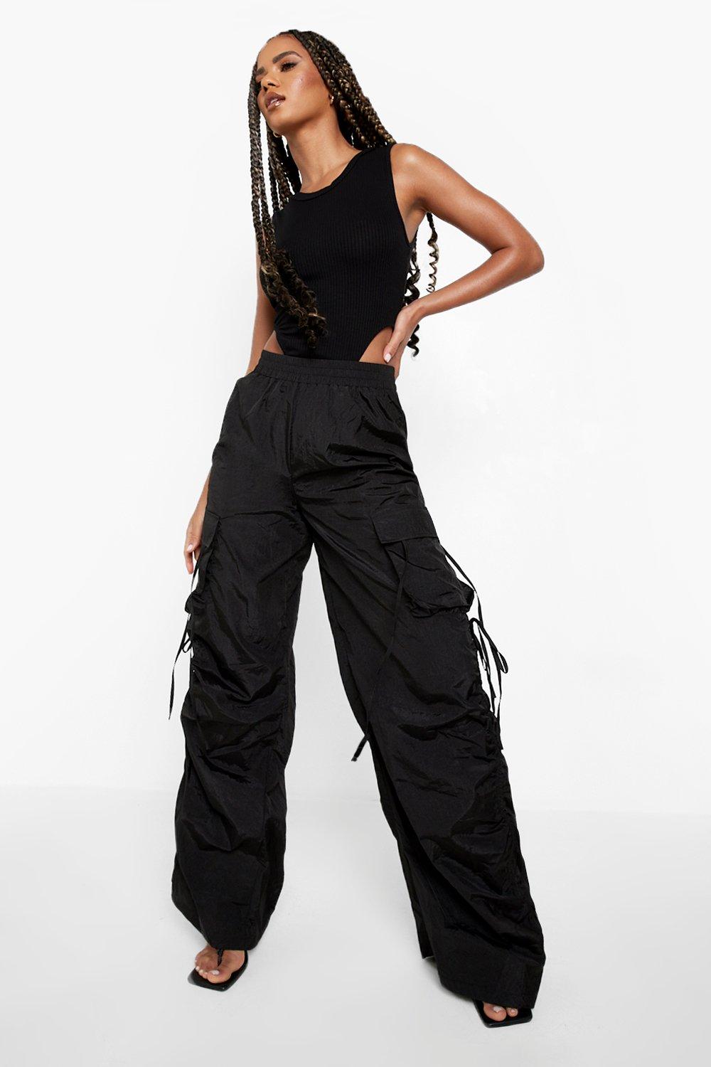 Shell Wide Leg Cargo Pants