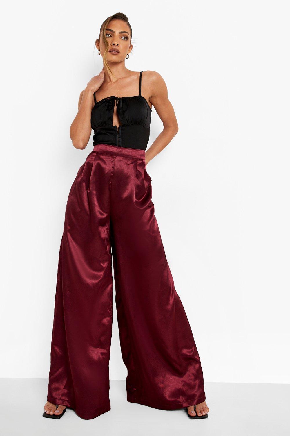 Extreme Wide Leg Luxe Satin Pants | boohoo