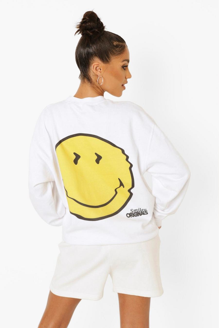 White Smiley License Print Sweatshirt image number 1