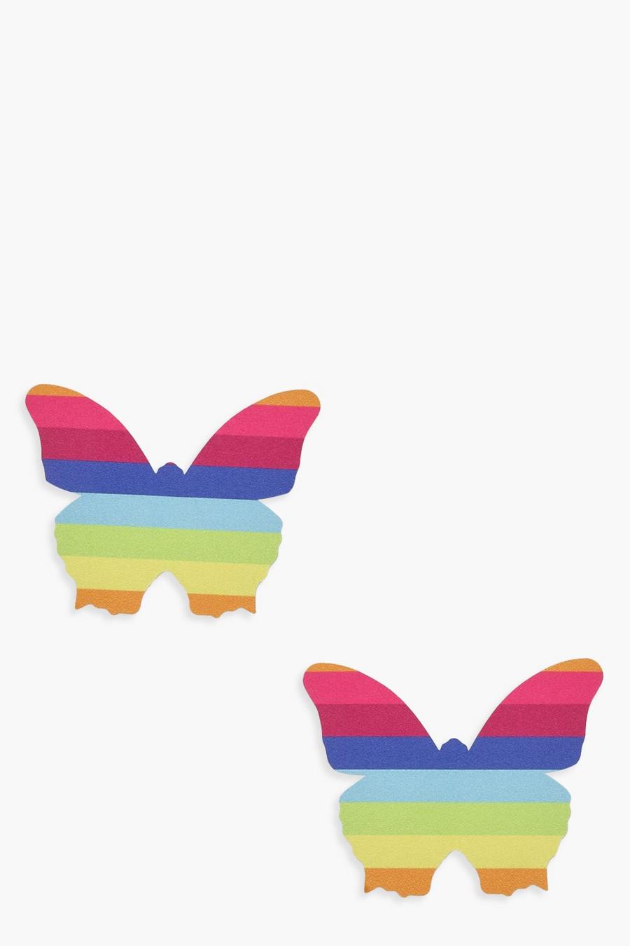 Multi Rainbow Butterflies Nipple Covers image number 1