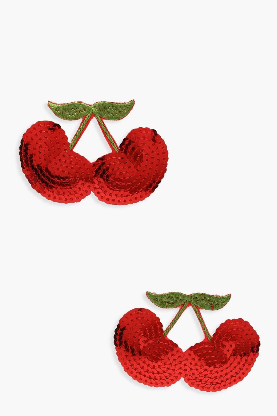 Red Cherry Sequins Nipple Covers image number 1