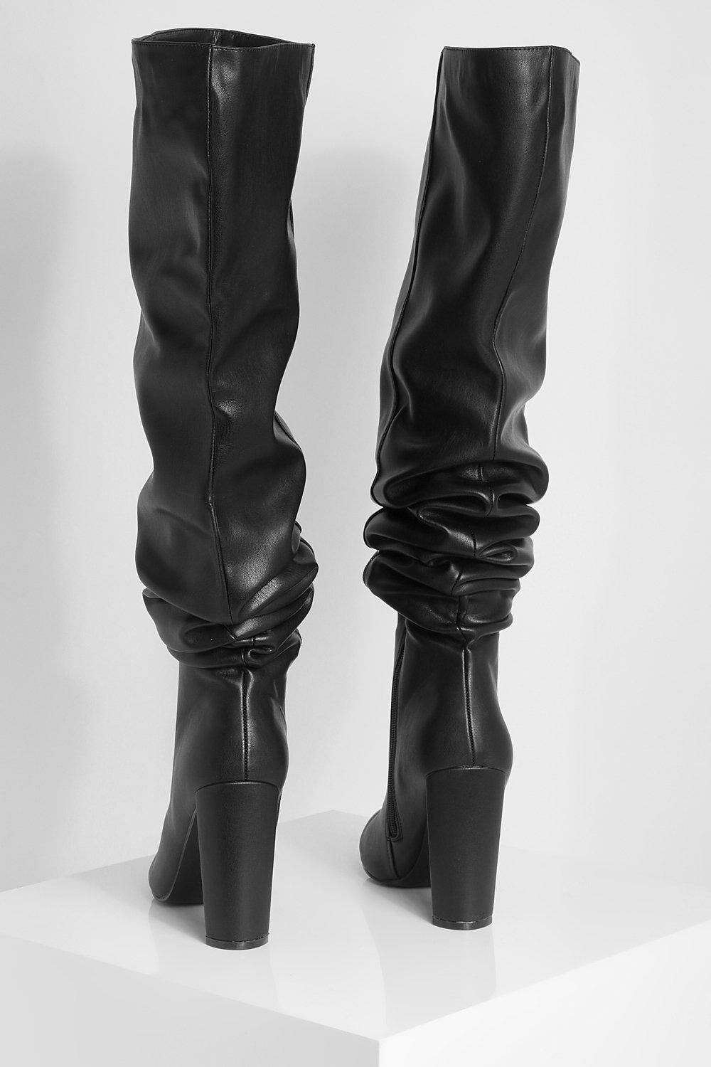 Black slouchy thigh high boots hotsell