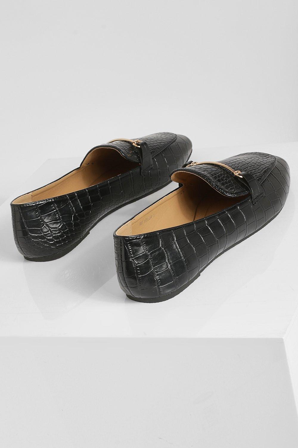 Wide fit black loafers on sale womens