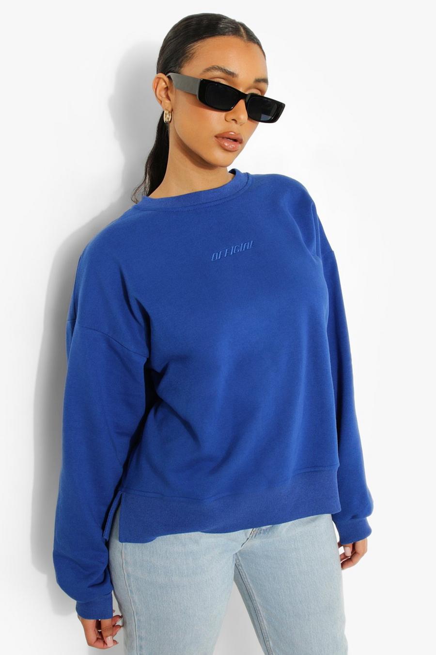 Cobalt Official Sweatshirt med brodyr och slitsar image number 1