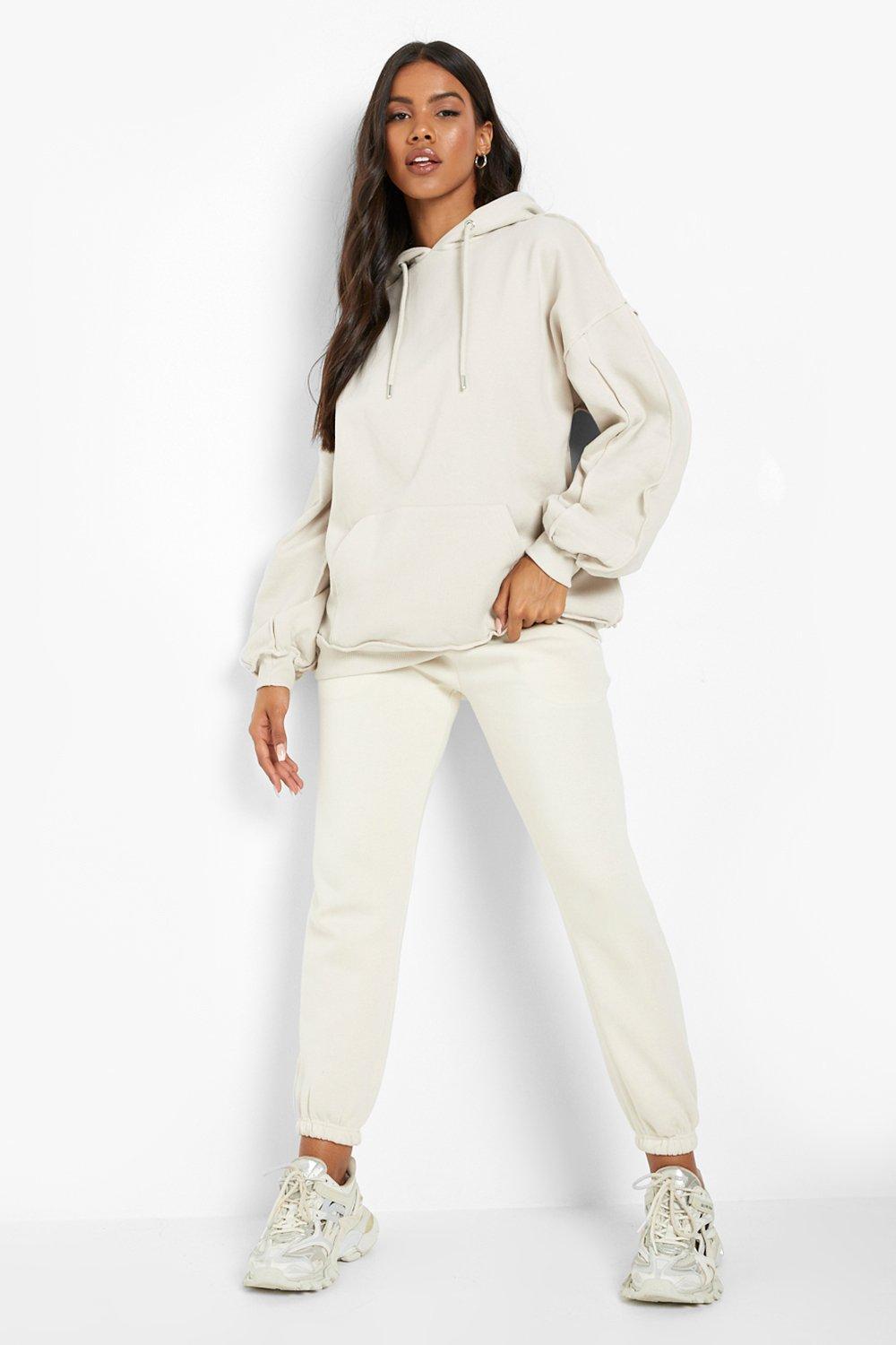 Cream Seamless Seam Detail Cropped Sports Jacket