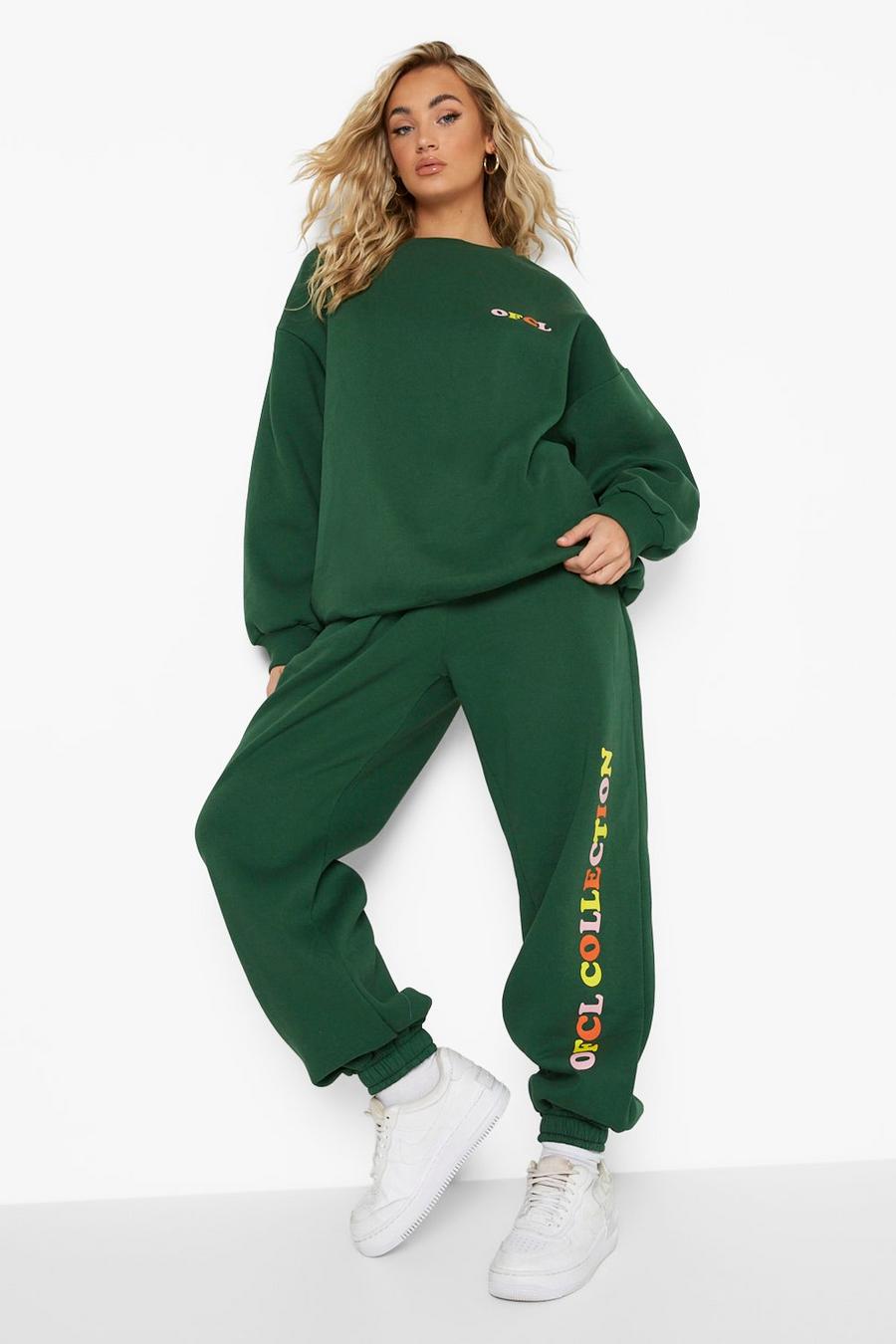 Green Multi Print Sweater Tracksuit image number 1