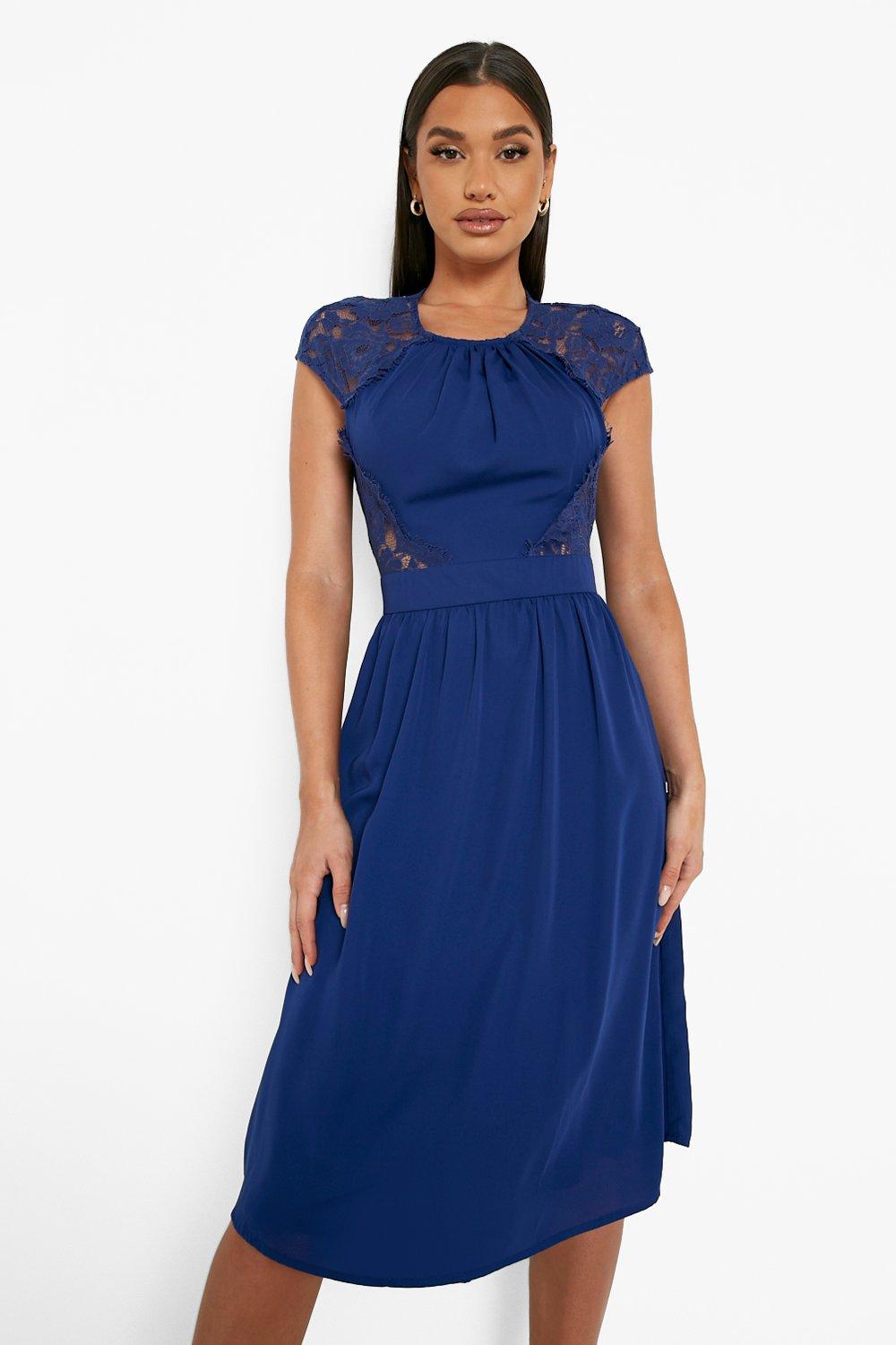 Navy blue hotsell dress boohoo