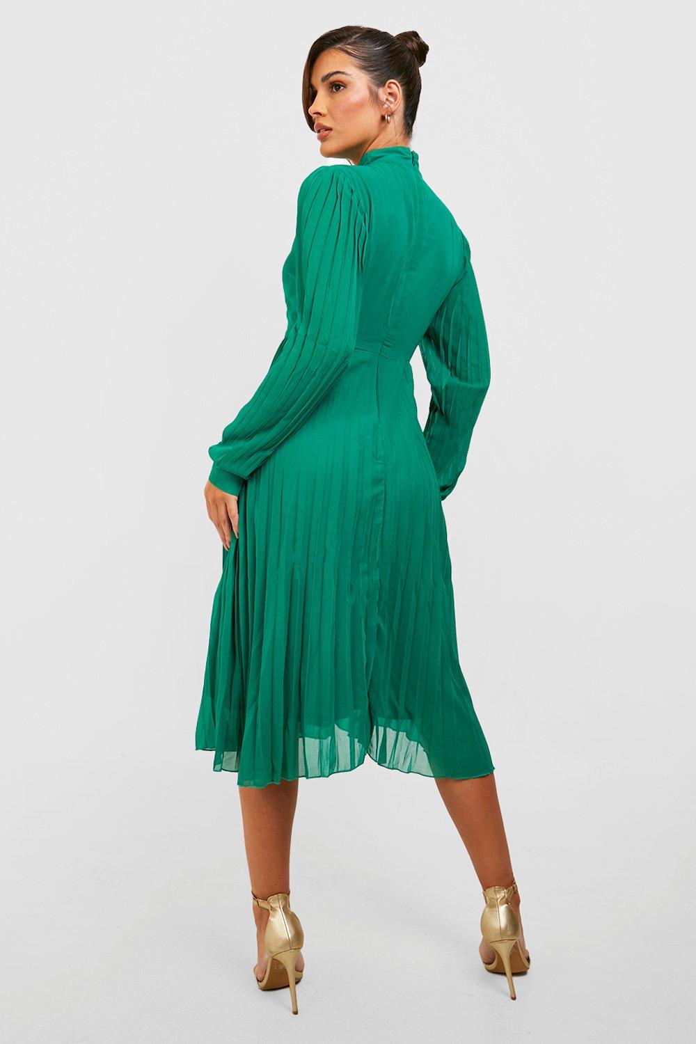 Green midi skater dress best sale