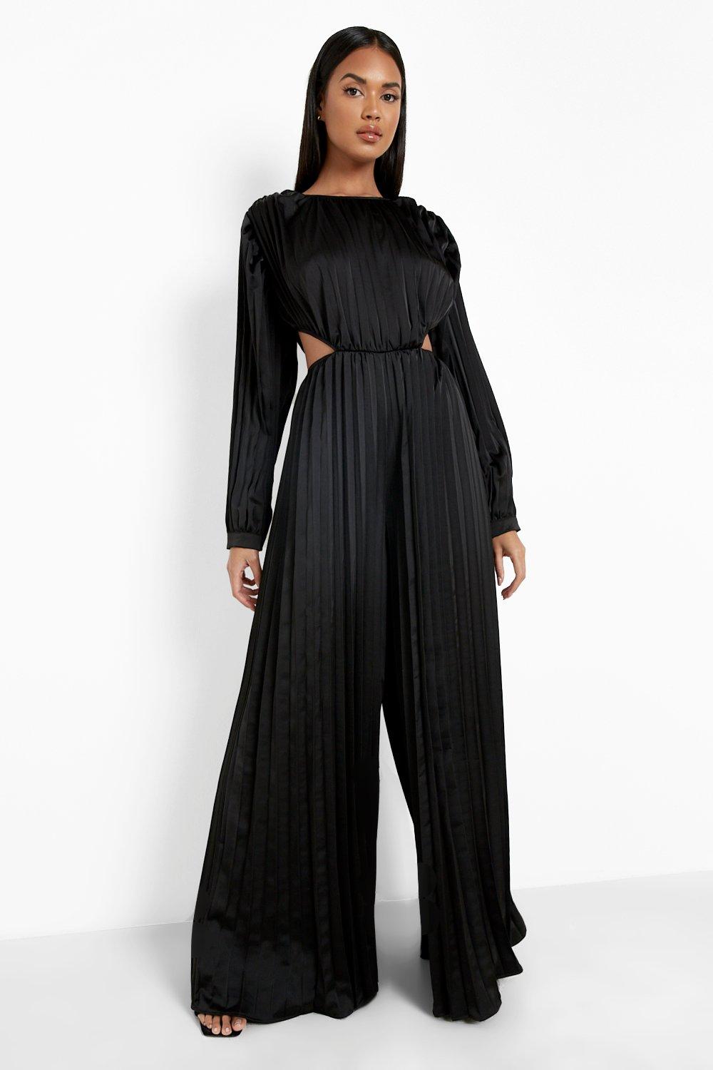 Pleated cheap leg jumpsuit