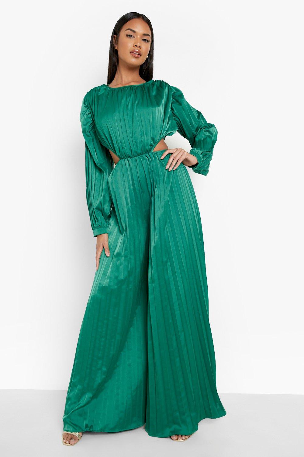 Boohoo cheap pleated jumpsuit