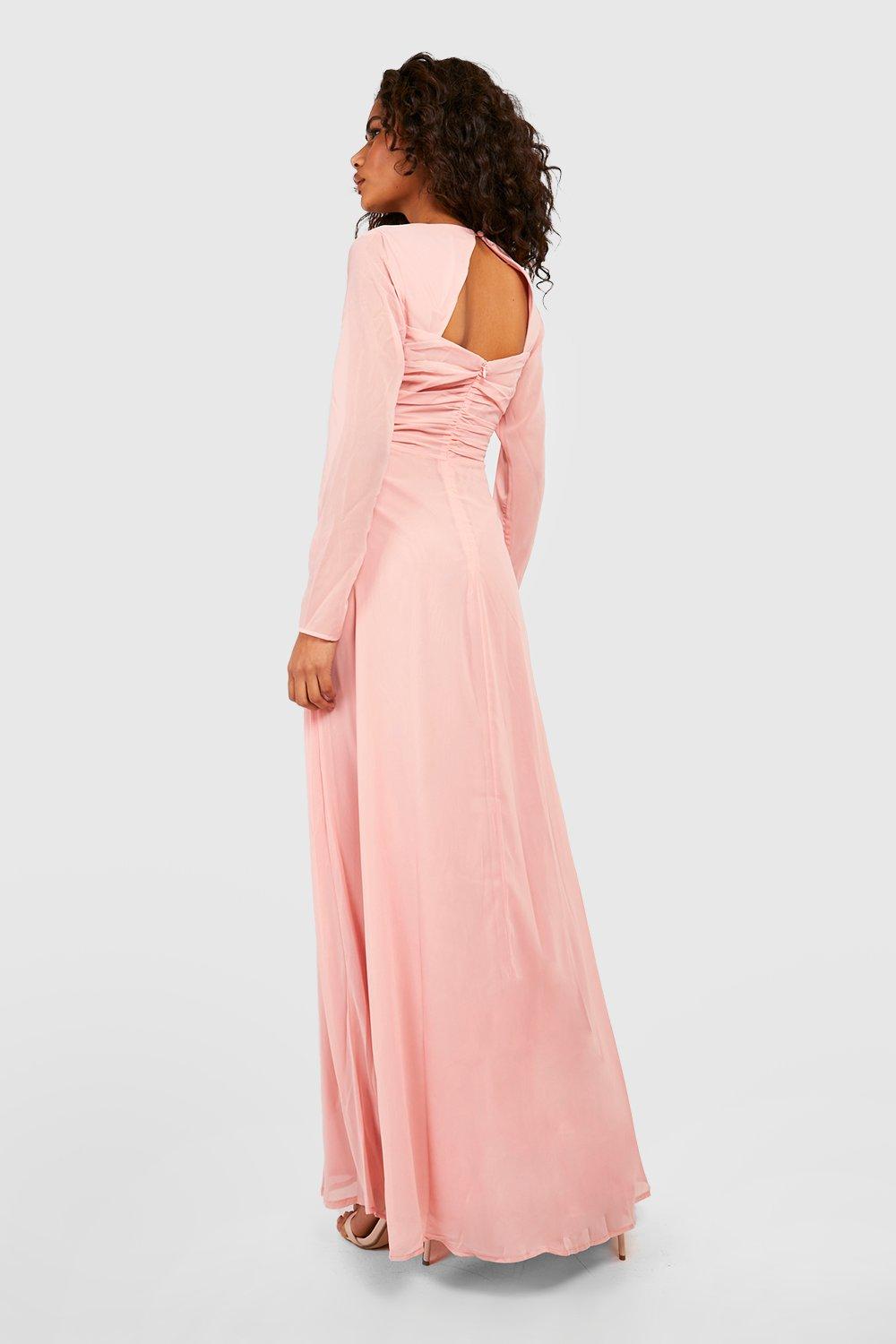 Long sleeve clearance dusty pink dress