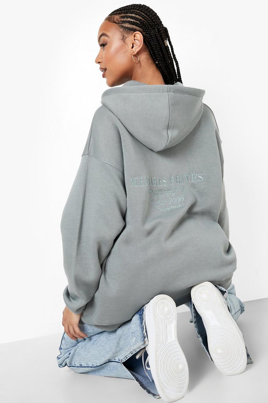 Bestickter Oversize Hoodie, Abyss image number 1