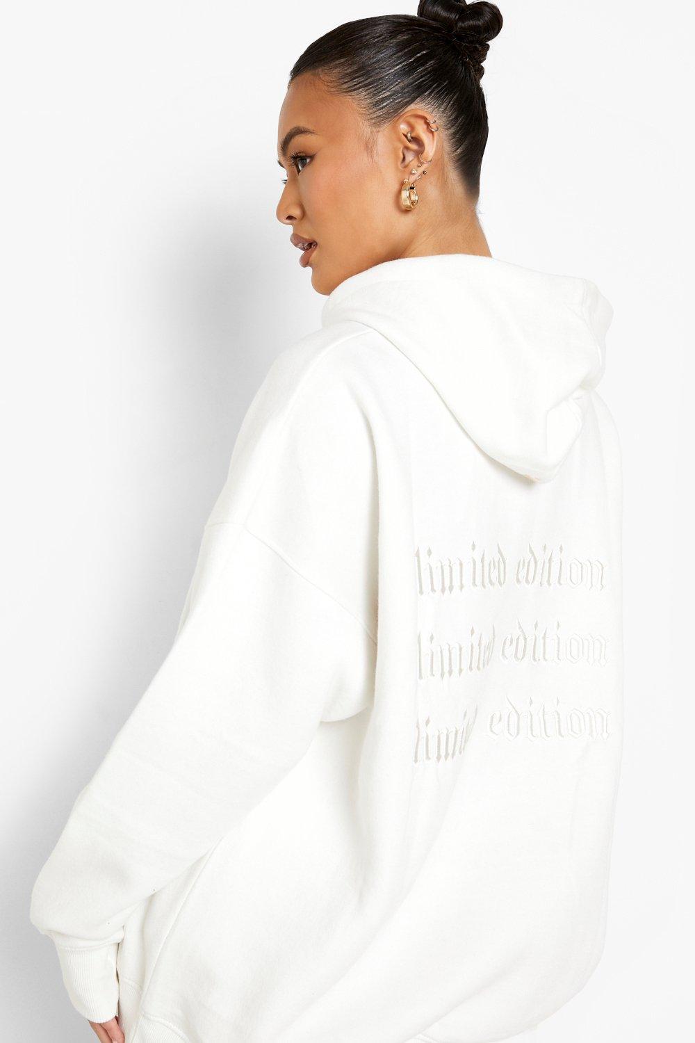 Boohoo white outlet hoodie