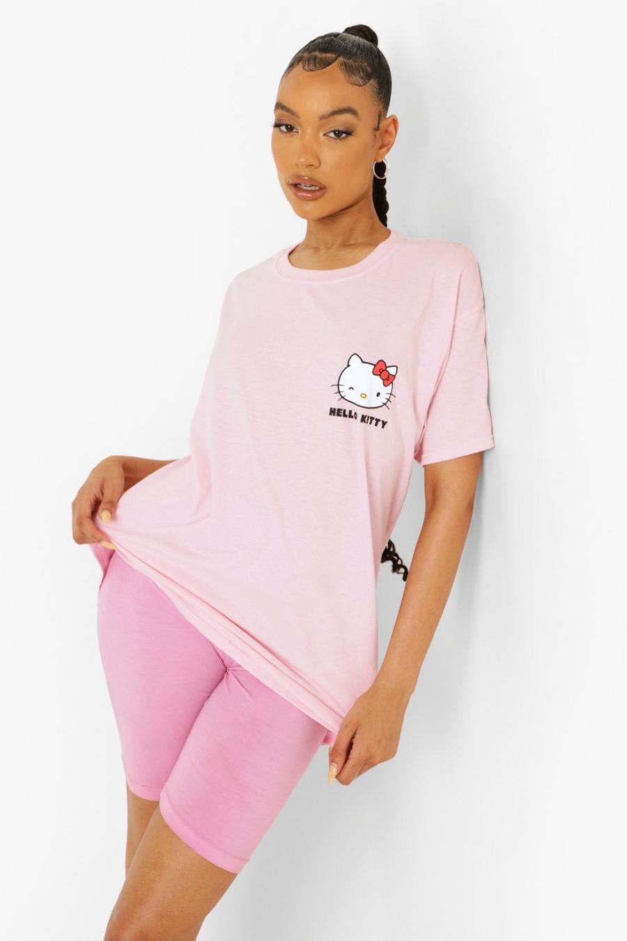 Oversize T-Shirt mit Hello Kitty Print, Light pink image number 1