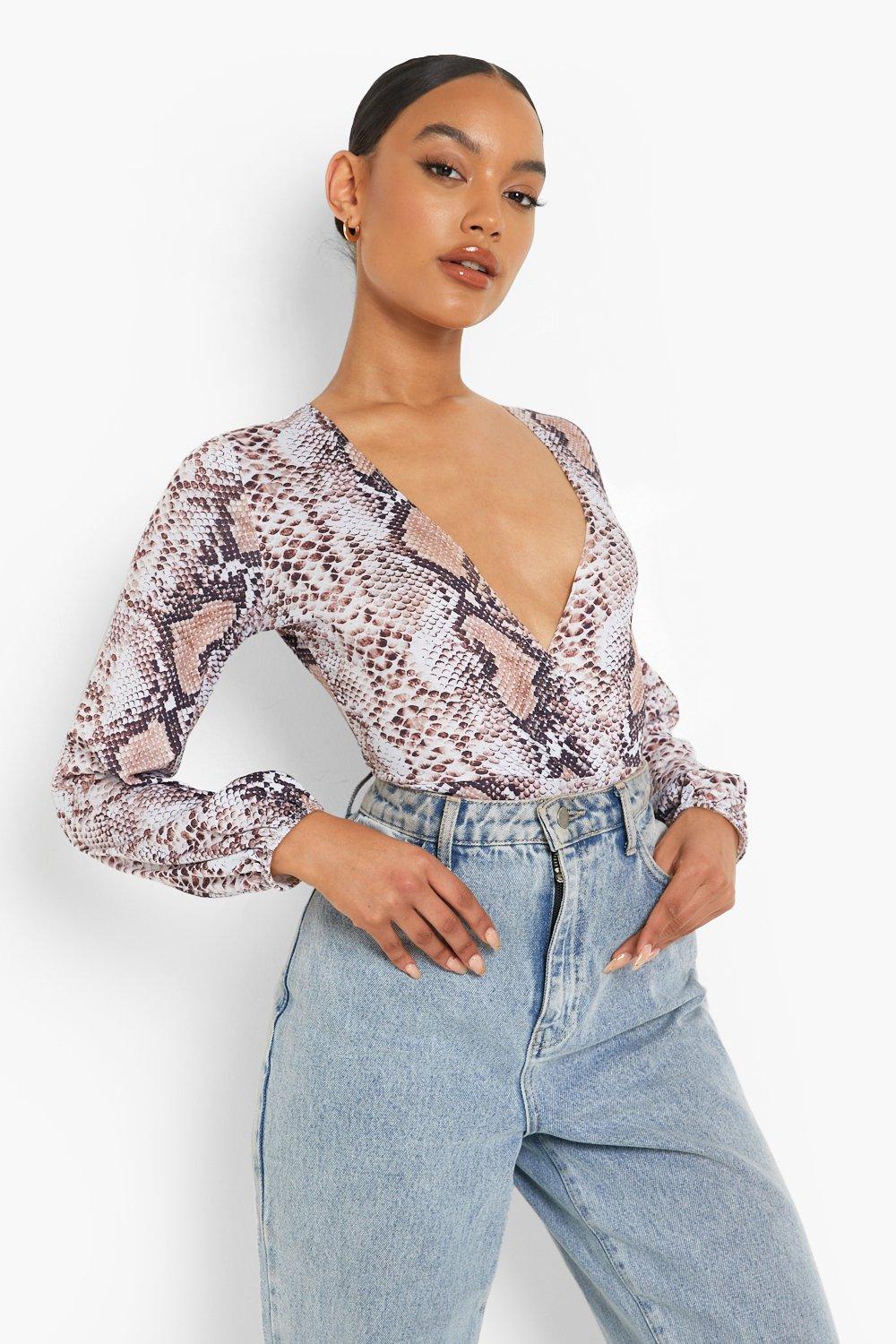 Snake print bodysuit store zara