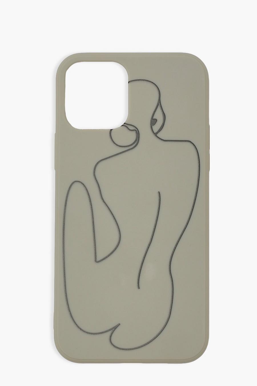 Grey Body Outline Phone Case image number 1