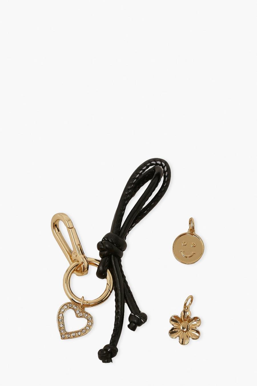 Black Key Ring With Charm Ad Ons image number 1