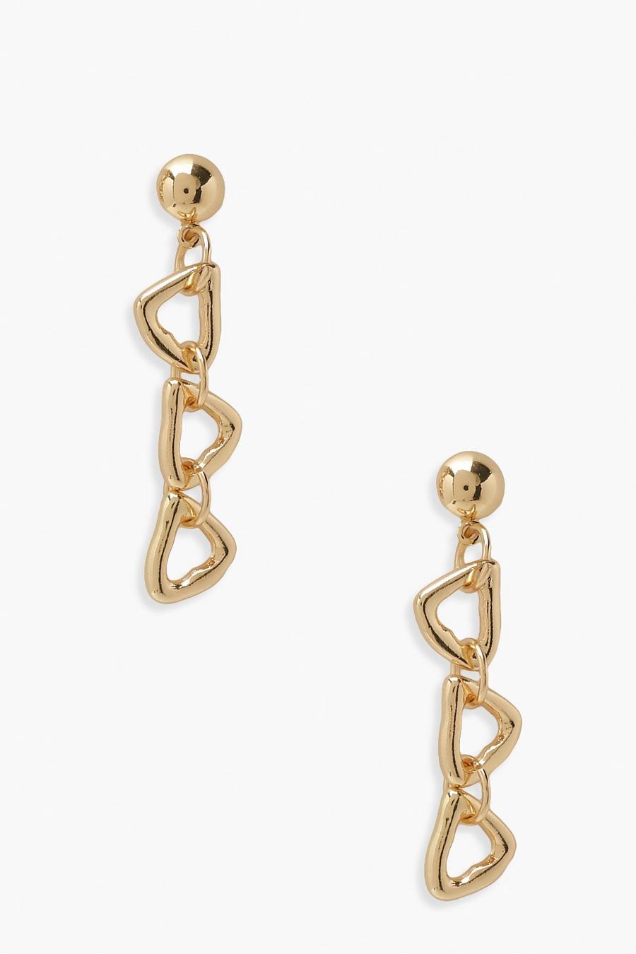 Gold Chunky Chain Drop Earrings image number 1