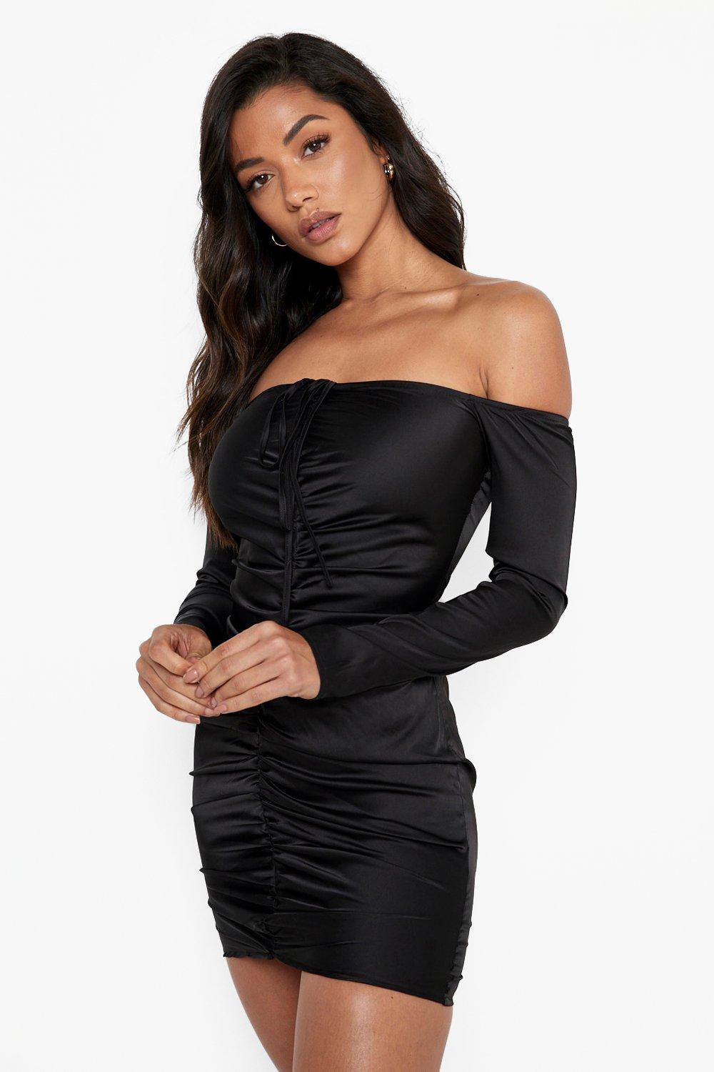 halter neck bardot dress