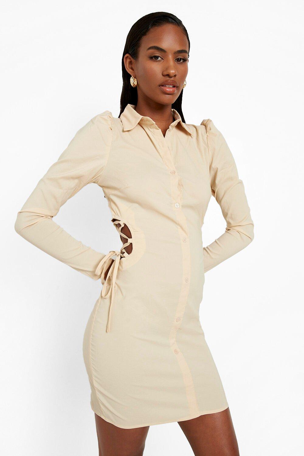 lace up shirt dress plus size