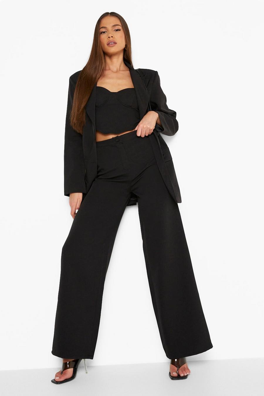 Black Tailored Relaxed Fit Pants image number 1