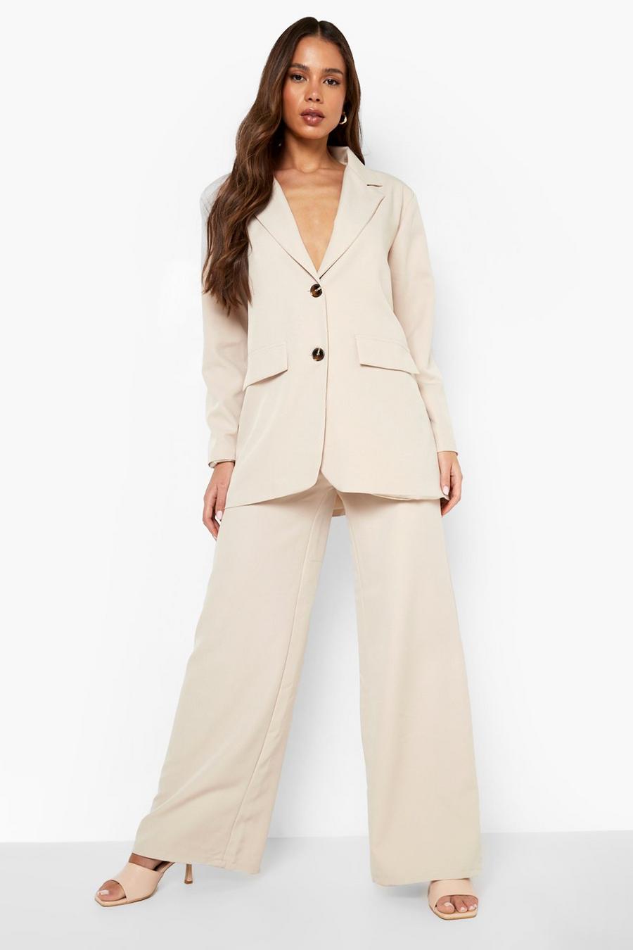Sand Relaxed Fit Wide Leg Trousers image number 1