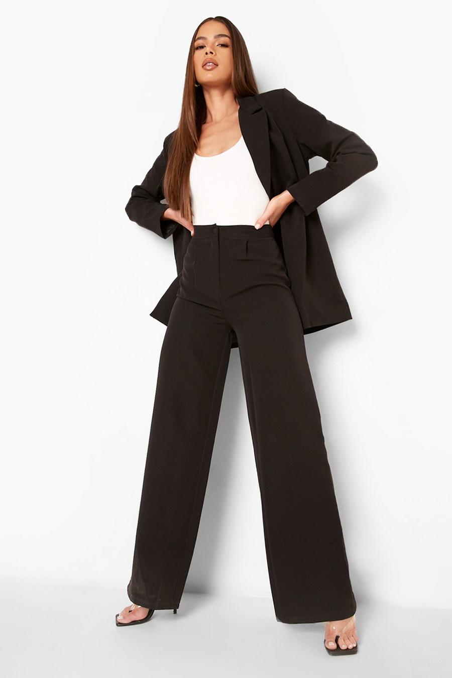 Black Tailored Fit & Flare Pants image number 1