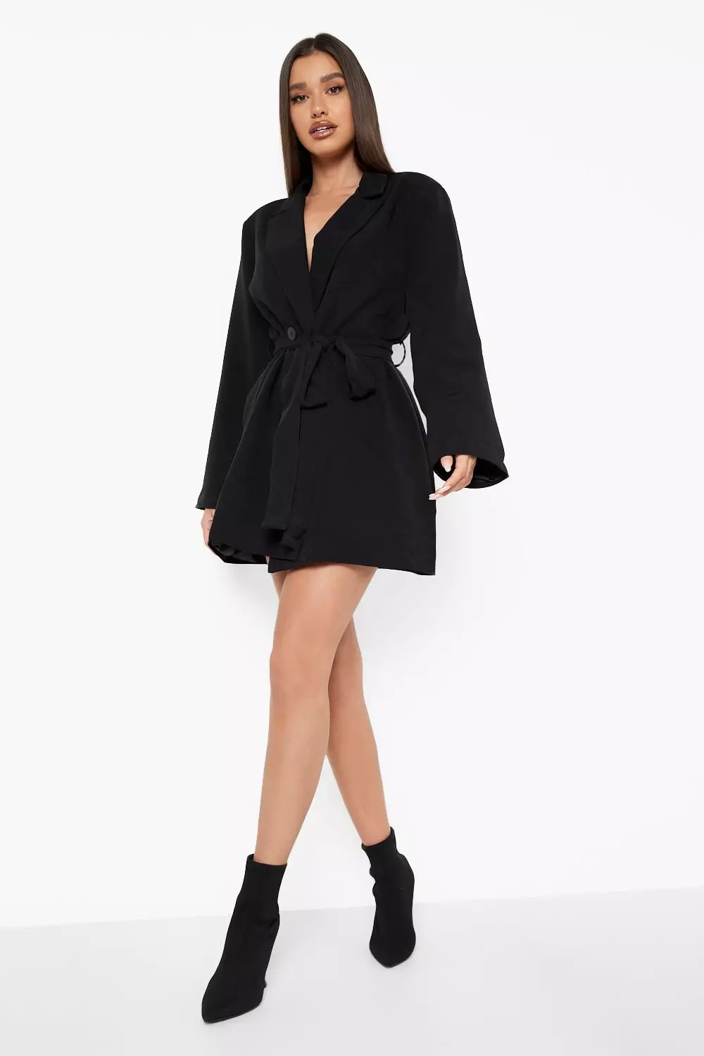 Black oversized blazer dress sale