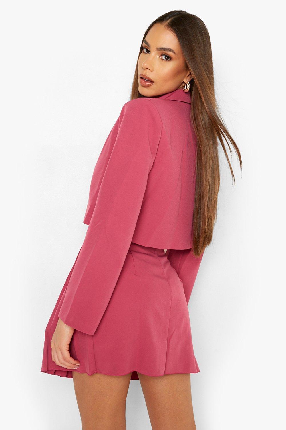 Pink pleated skirt boohoo hotsell