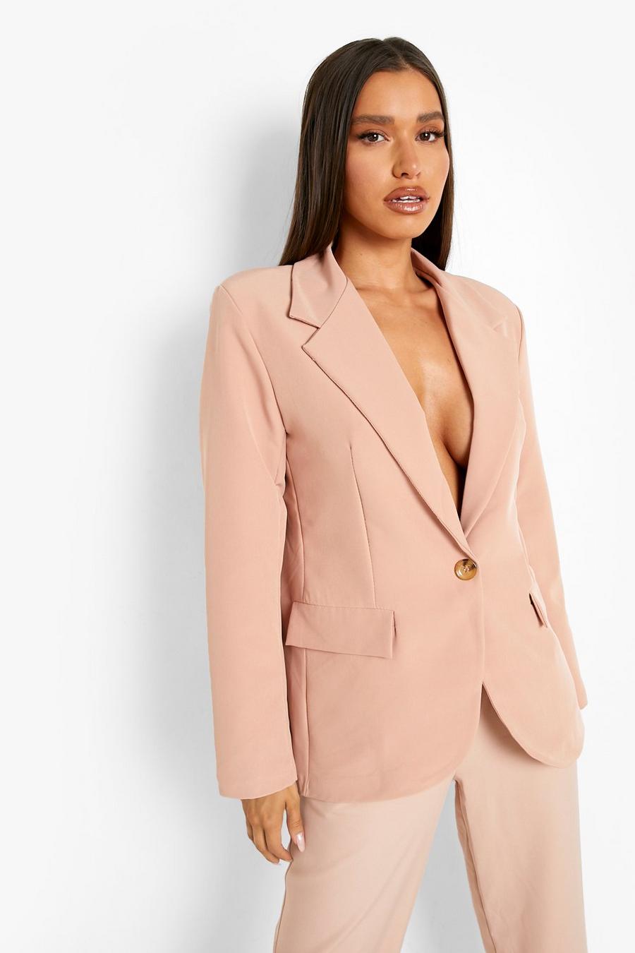 Pale pink Single Breasted Tailored Blazer image number 1