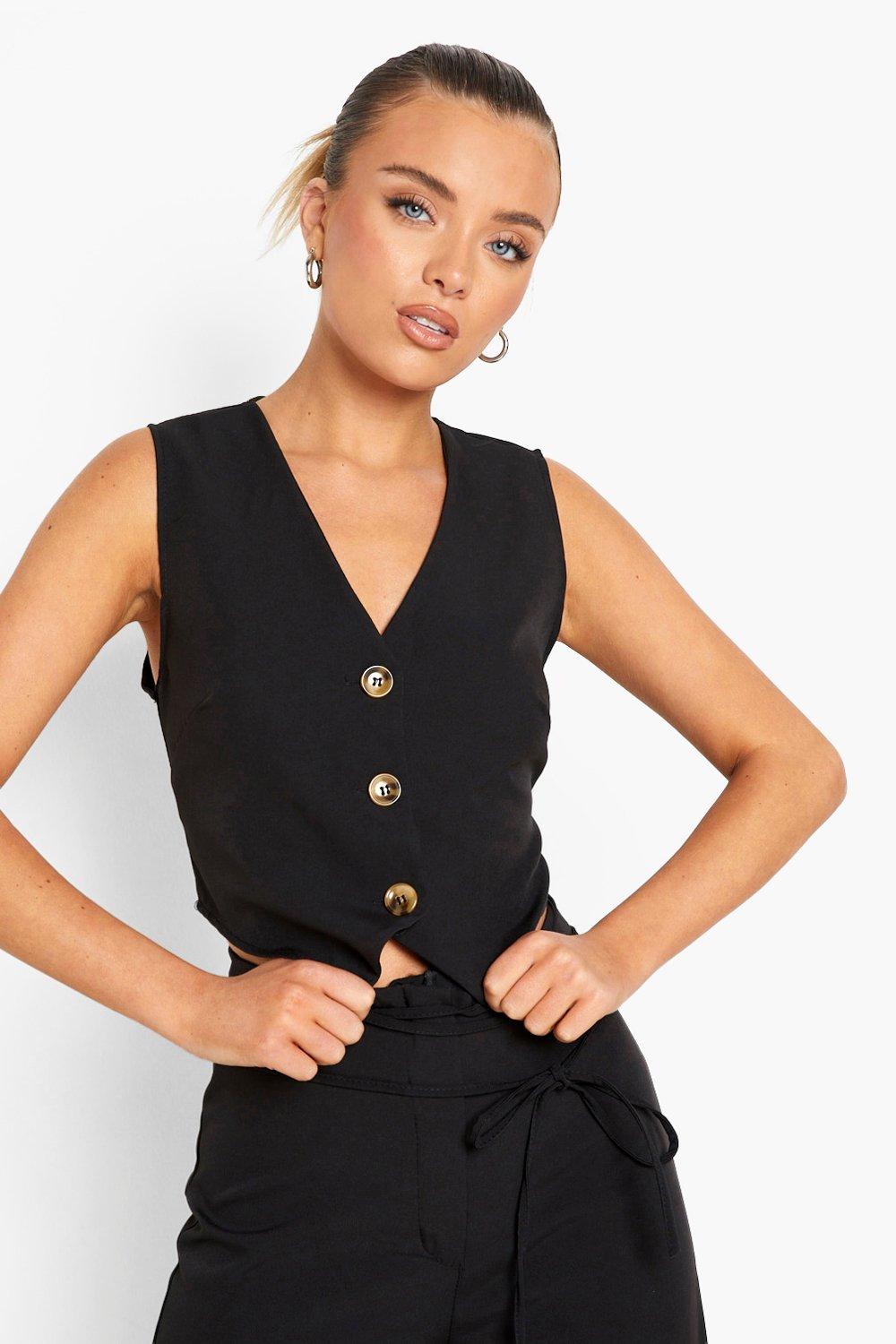 black cropped waistcoat