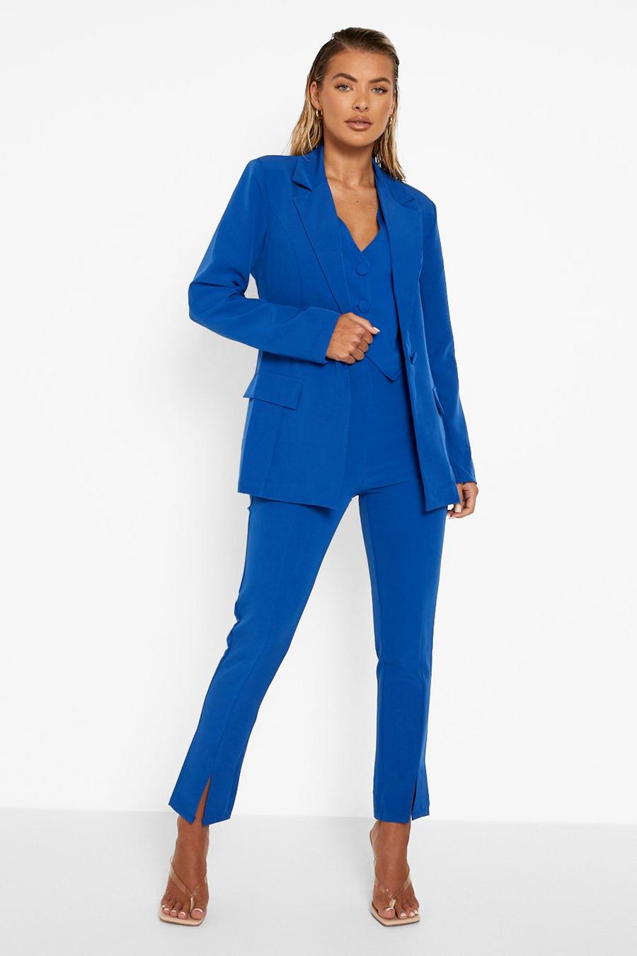 Azure blå Kostymbyxor med slitsar image number 1