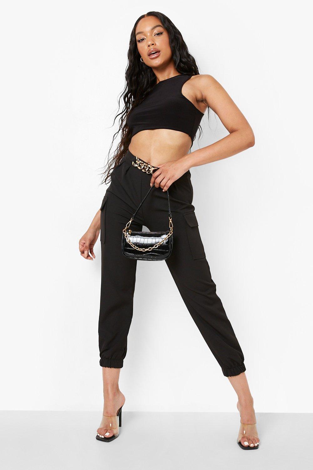 Chain Detail Cargo Joggers boohoo