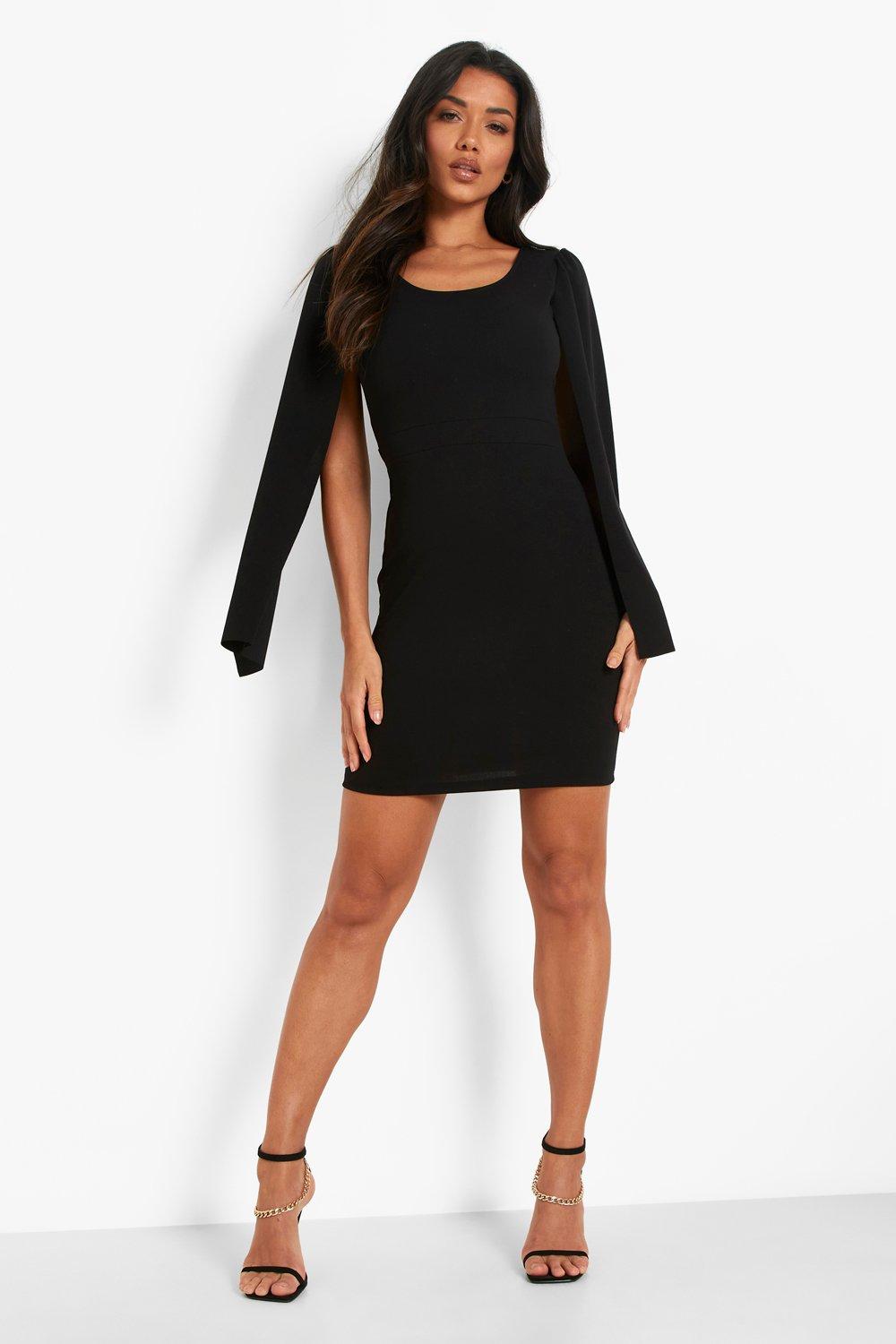 Robe courte col carr avec manches style cape boohoo