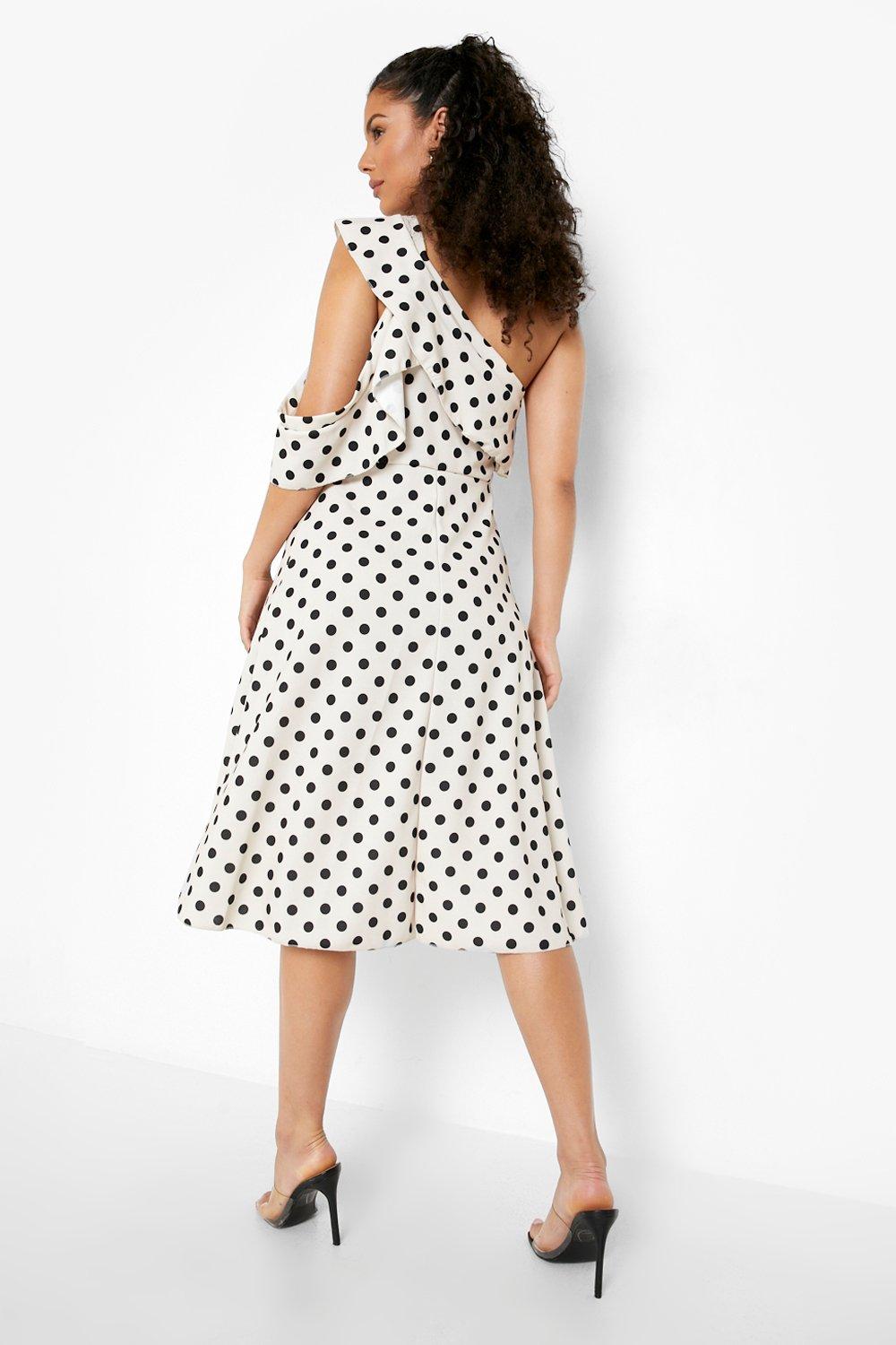 Polka dot 2024 asymmetrical dress