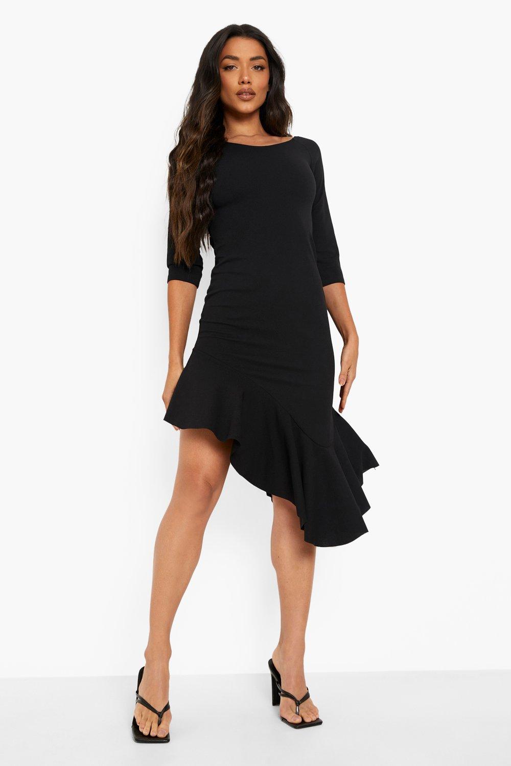 Boohoo frill best sale hem dress