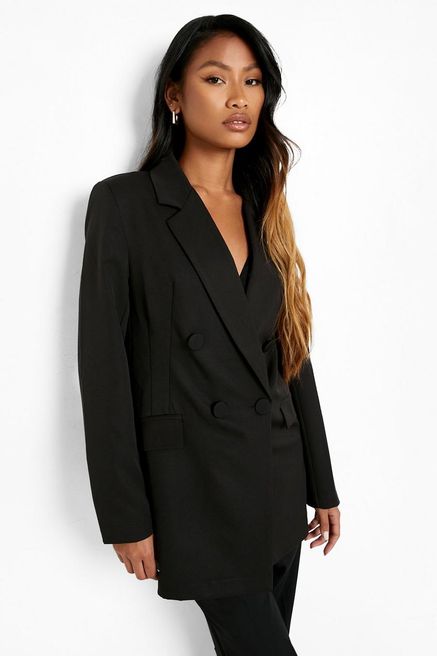 Black Tailored Contour Fitted Blazer image number 1