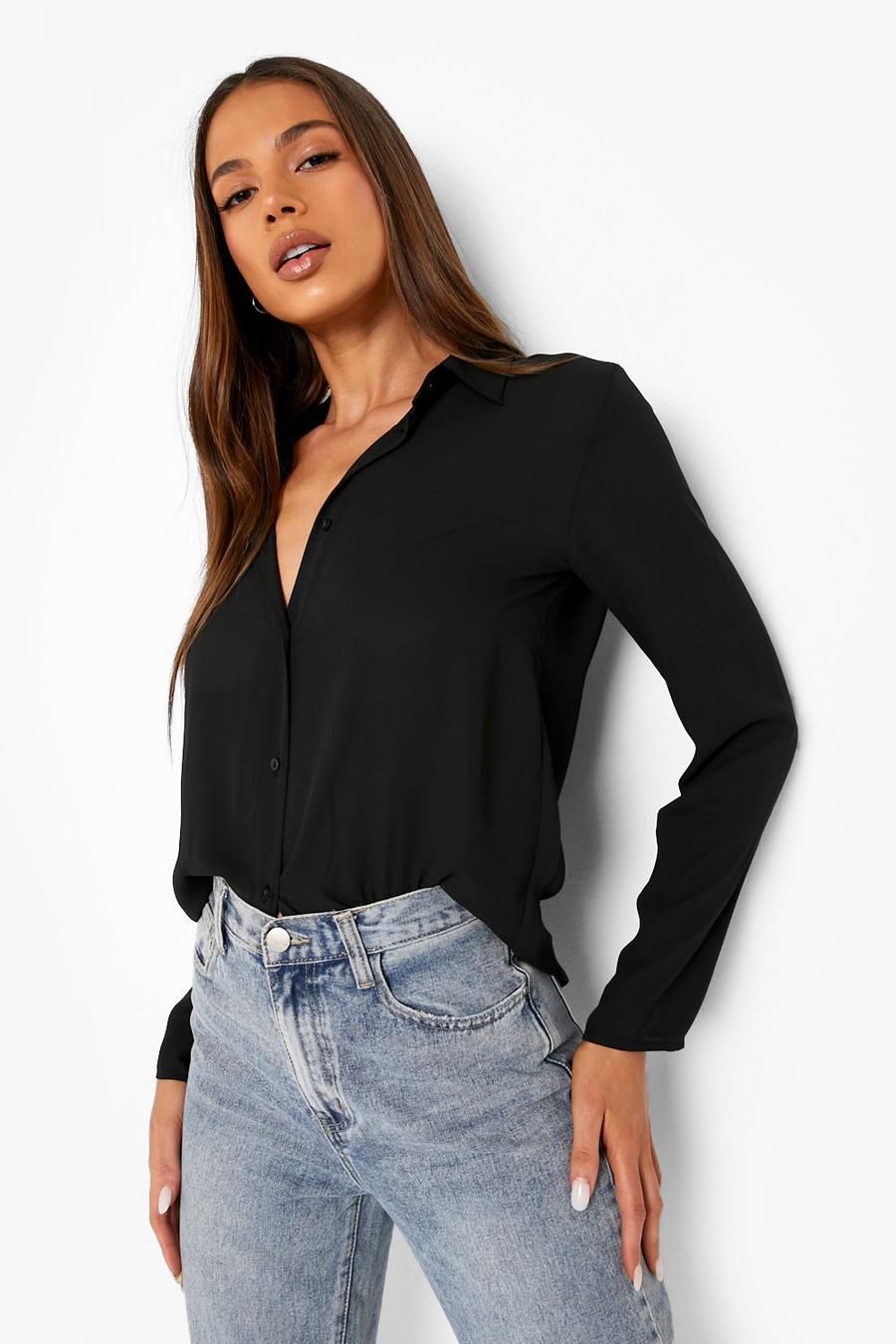 Black Long Sleeve Button Blouse image number 1