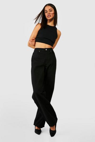 Basic Mid Rise Boyfriend Fit Jeans black