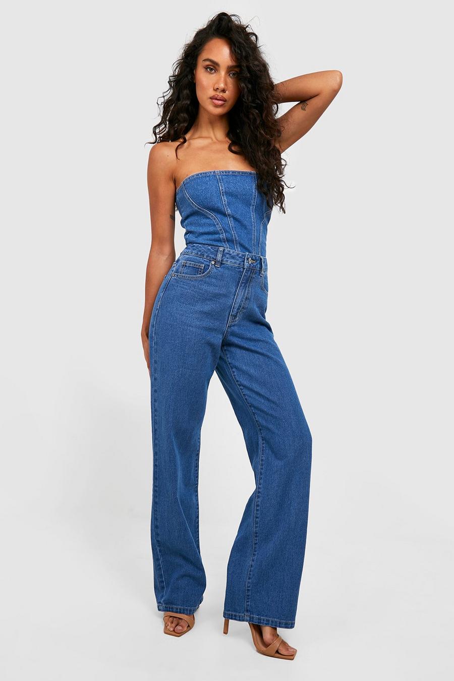 Mid wash Basic Mid Rise Boyfriend Fit Jeans image number 1