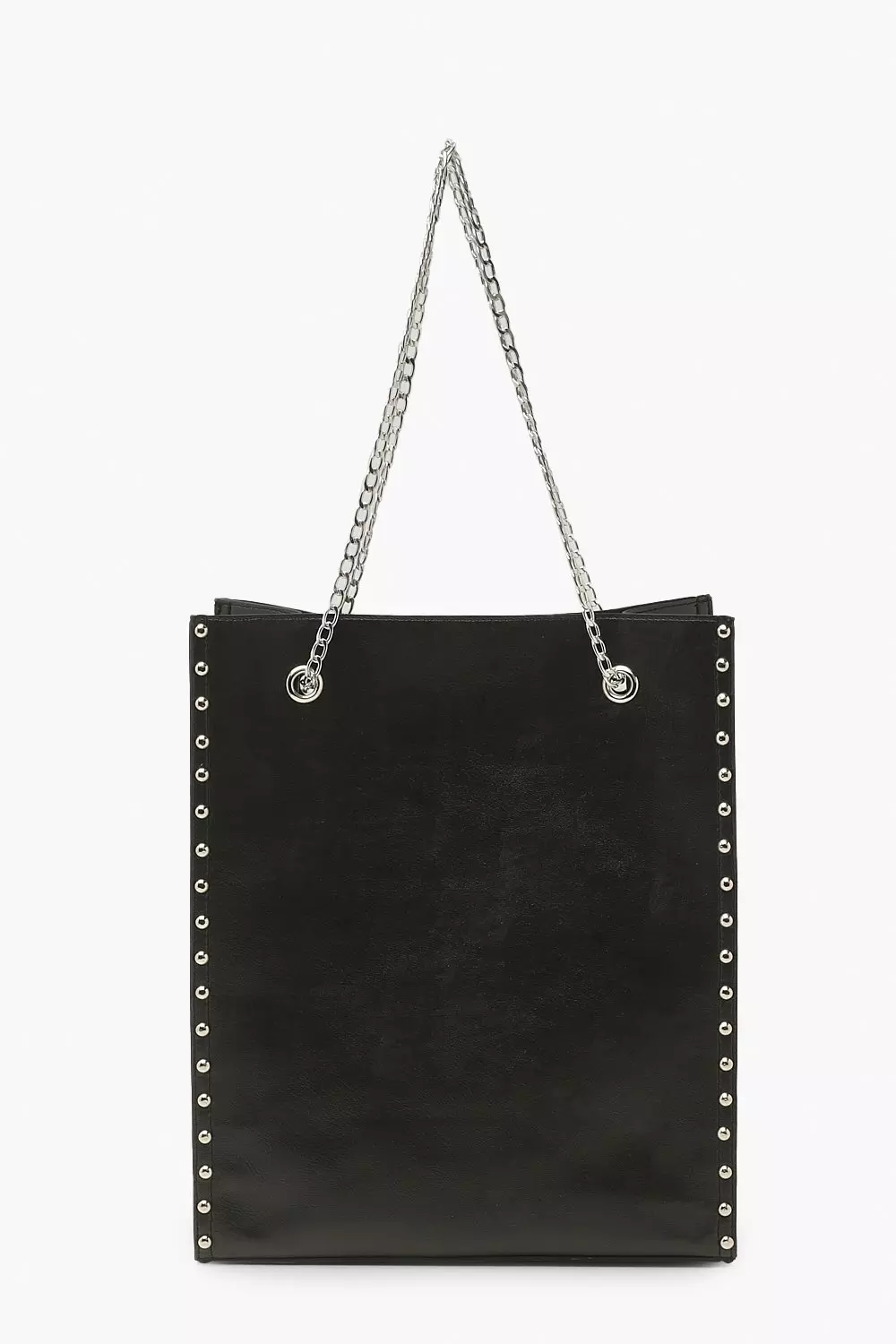 Studded Tote Bag With Chain Detail