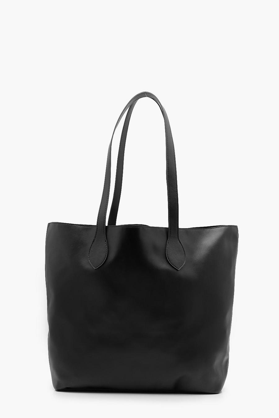 Black Oversized Relaxed Tote Bag image number 1