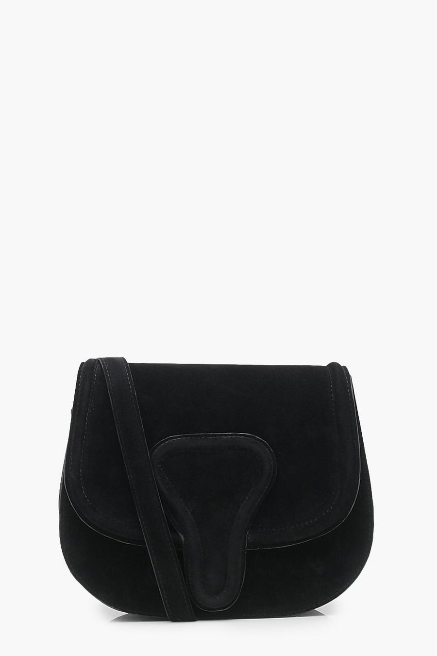 Black Rounded Cross Body With Buckle Detail image number 1
