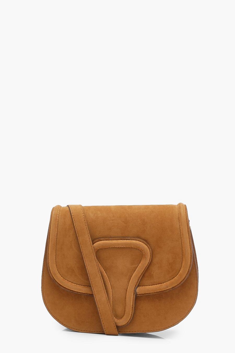 Tan Rounded Cross Body With Buckle Detail image number 1