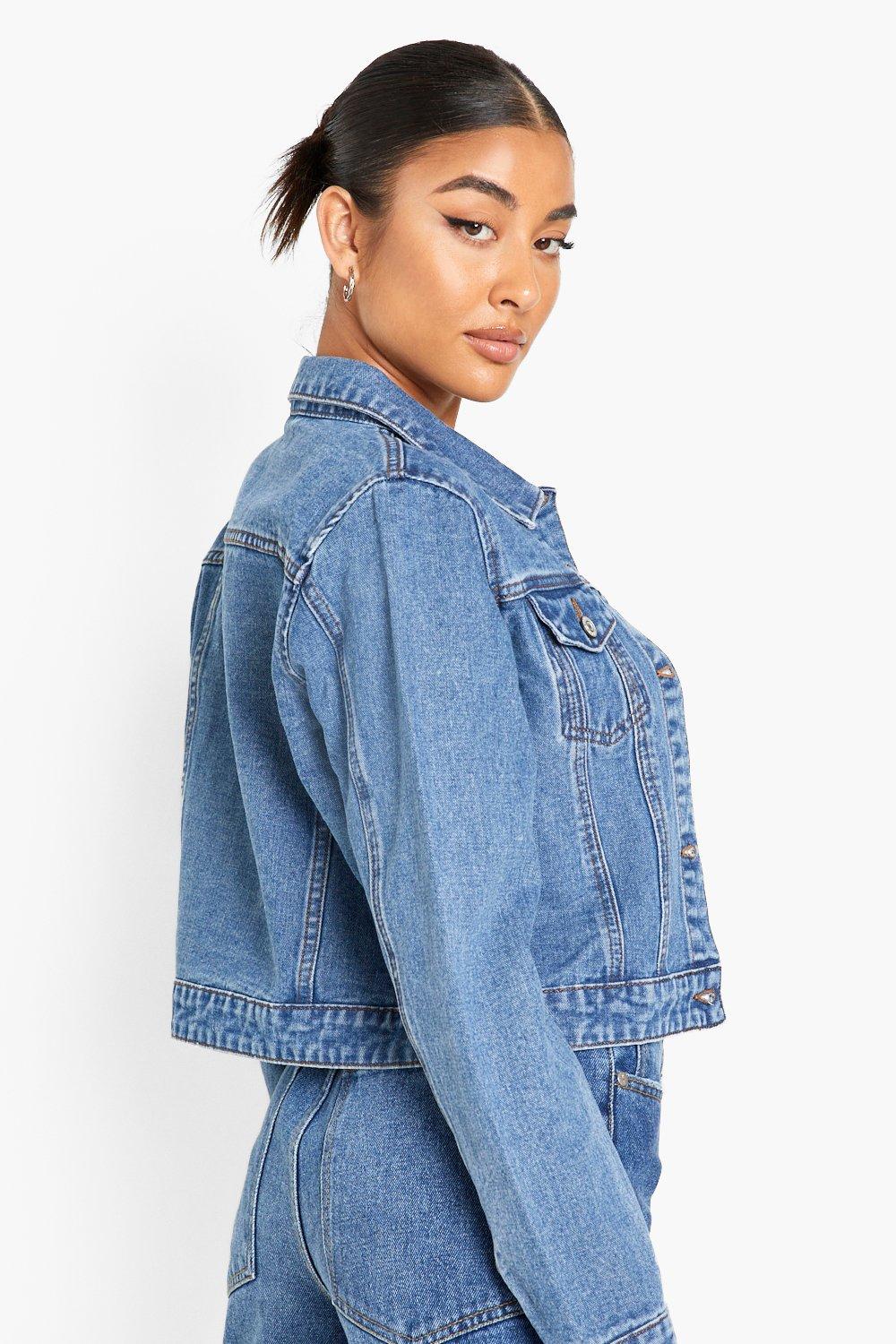 denim jacket boohoo