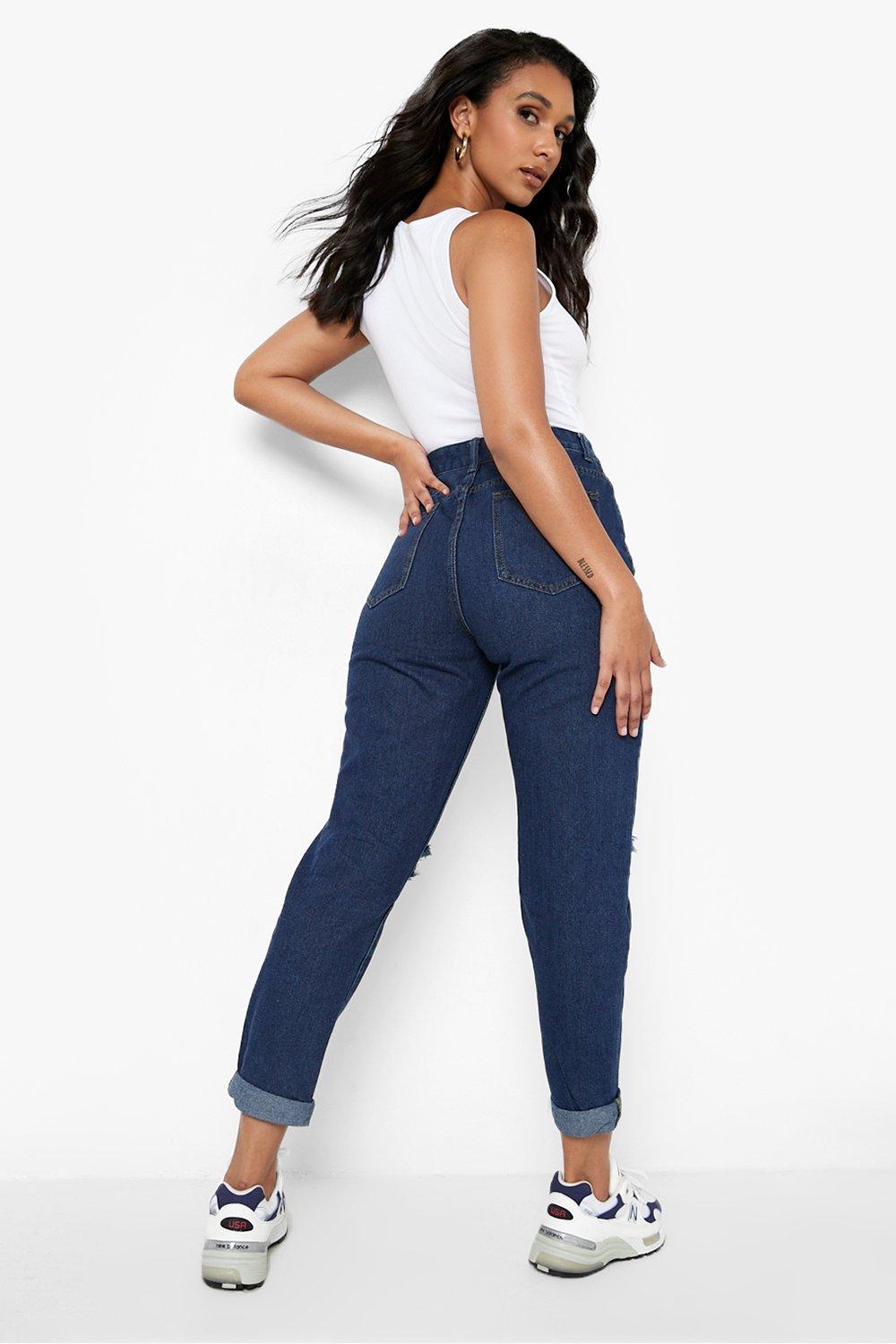 Basics Mid Rise Distressed Boyfriend Jeans