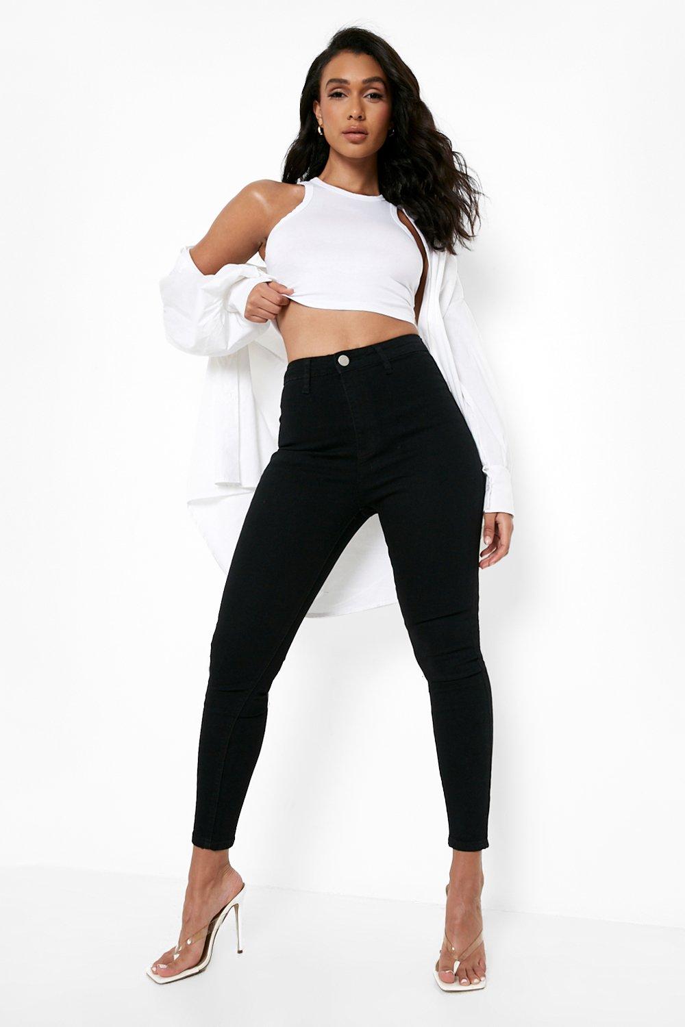 Boohoo jean best sale taille haute