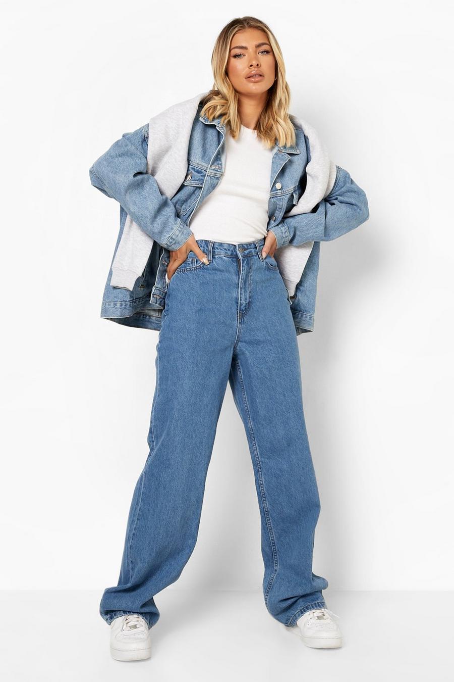 Mid blue High Rise 90s Fit Dad Jeans image number 1